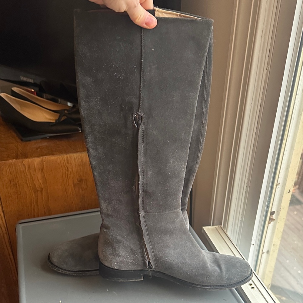 Jil Sander Long Grey Suede Women's Boots size 39.5 Spain (size 9-9.5 US) - Picture 6 of 12